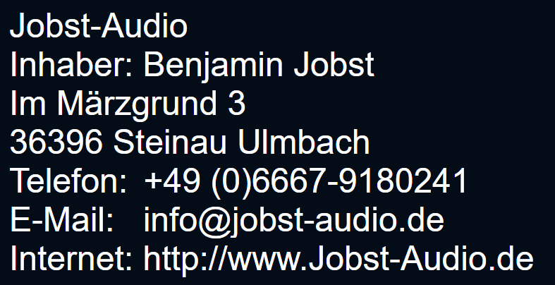 Anschrift Jobst-Audio